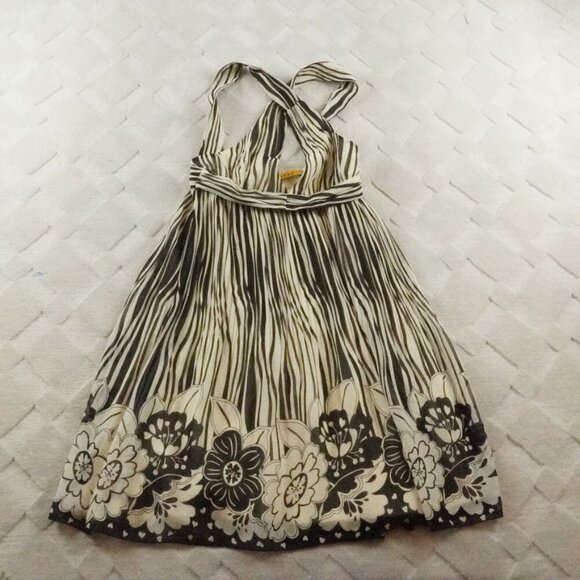 Alice + Olivia Fit & Flare Dress Womens Extra Small Striped Floral print - Picture 1 of 11